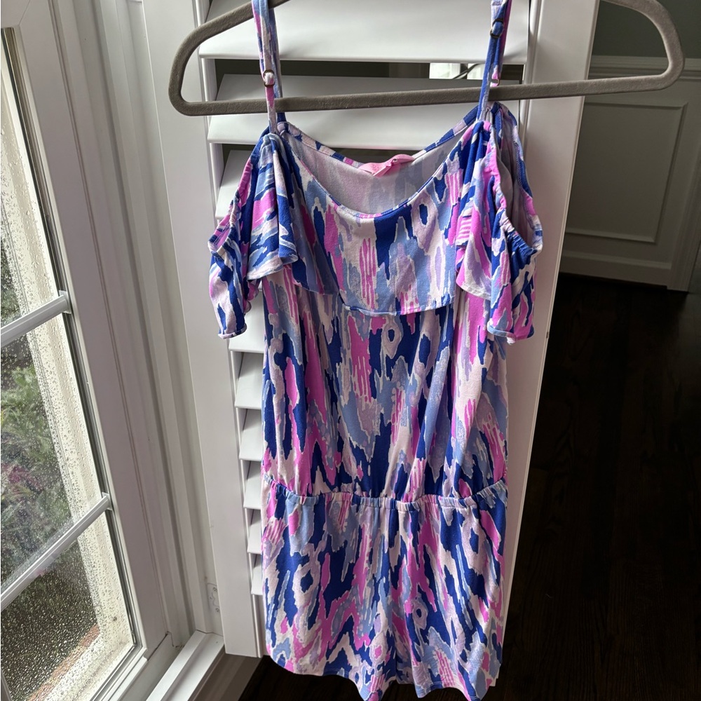 Lilly Pulitzer Blue and Pink Patterned Romper